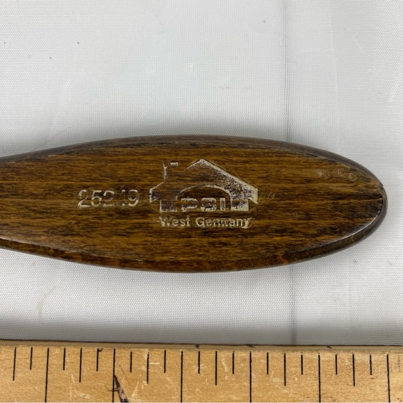 Vintage ESI West Germany Wood Hair Brush 25249 Metal Pin Cushion Brush - Picture 2 of 4